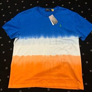 Polo by Ralph Lauren Blue, White, and Orange Tee